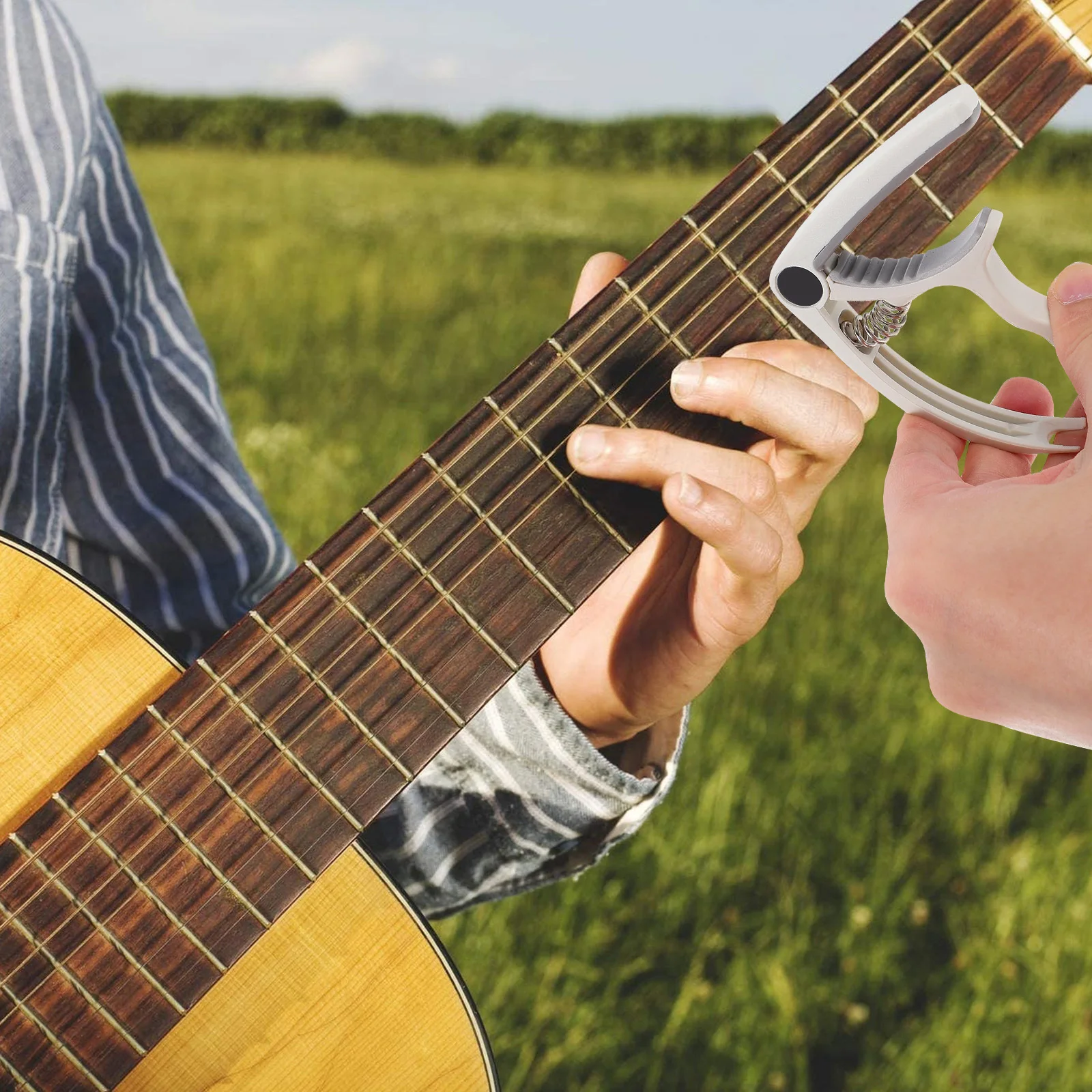 

Guitar Capo K73 White Silicone Pad Quick Release Tune Clamp For Acoustic Electric Classical Guitar Ukulele Banjo Mandolin