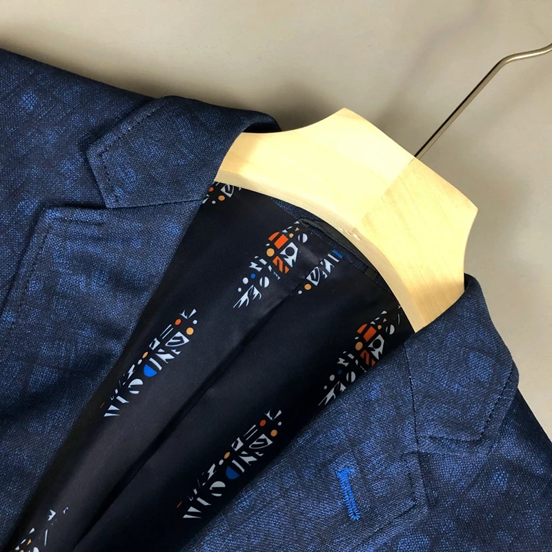 بدلة رجالية كاجوال بقصة ضيقة من Young Faion k نمط زهرة زر واحد طويل Sve بدلة ربيعية عادية الطول #3