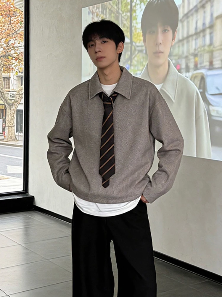 

Мужская толстовка с американским воротником, длинным рукавом, утепленная, весенняя, премиум-класса, с эффектом утолщения, для создания стильного образа