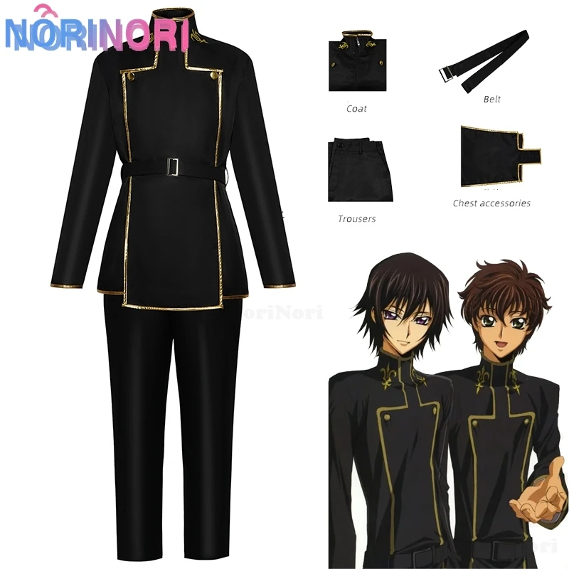 Code Lelouch Cosplay Costume Wig Geass vi Britannia Oufit Clothes Black Prince Uniforms Halloween Classic Anime Cosplay Men Suit