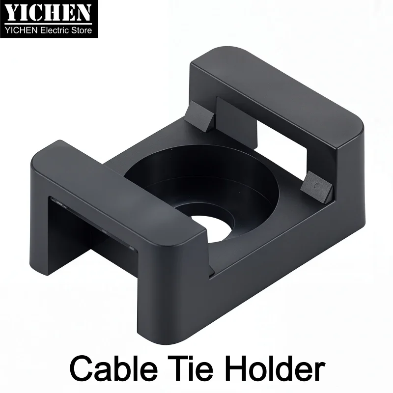 100pcs Nylon PA66 Cable Tie Mount Screw Fixing Cable Clips Wire Management Holder Durable Cable Organizer Zip Tie Base
