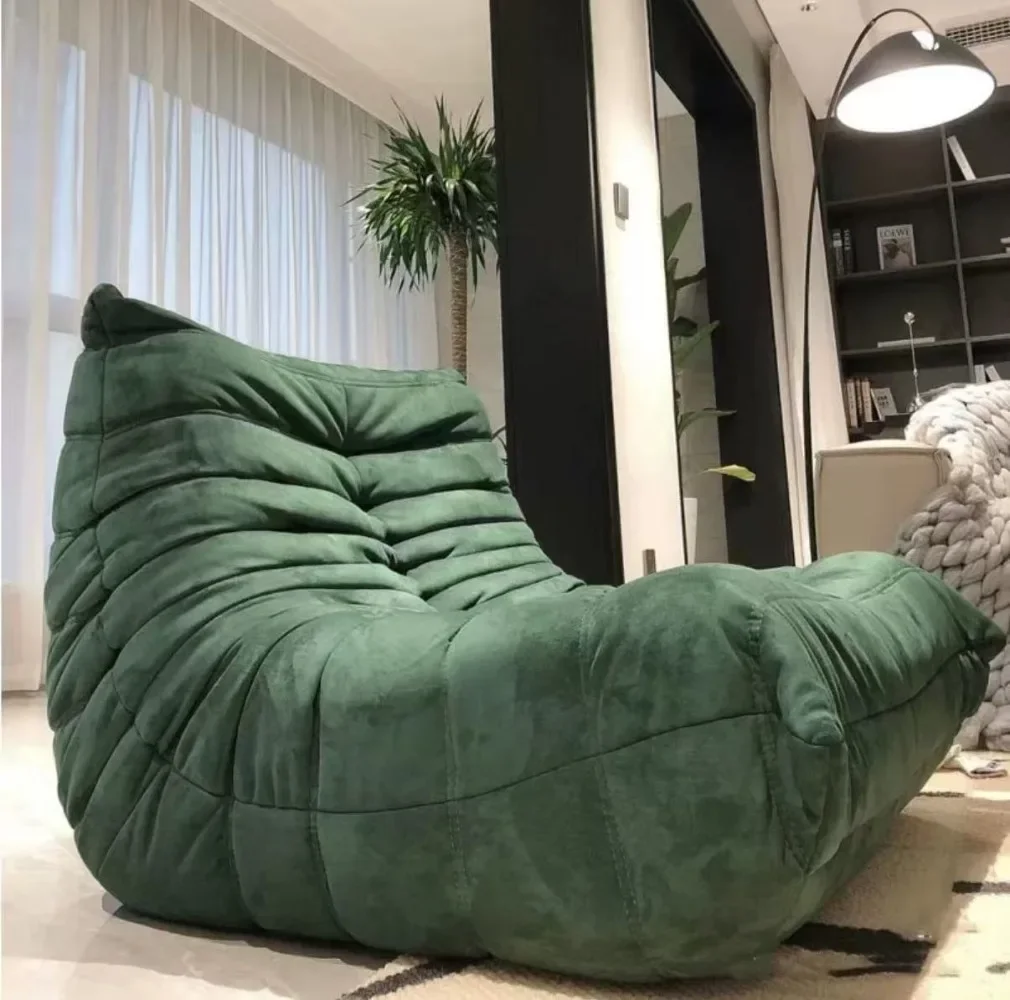 Togo caterpillar sofa balcony leisure bedroom living room reclining sleeping lazy sofa cream wind single recliner image 4