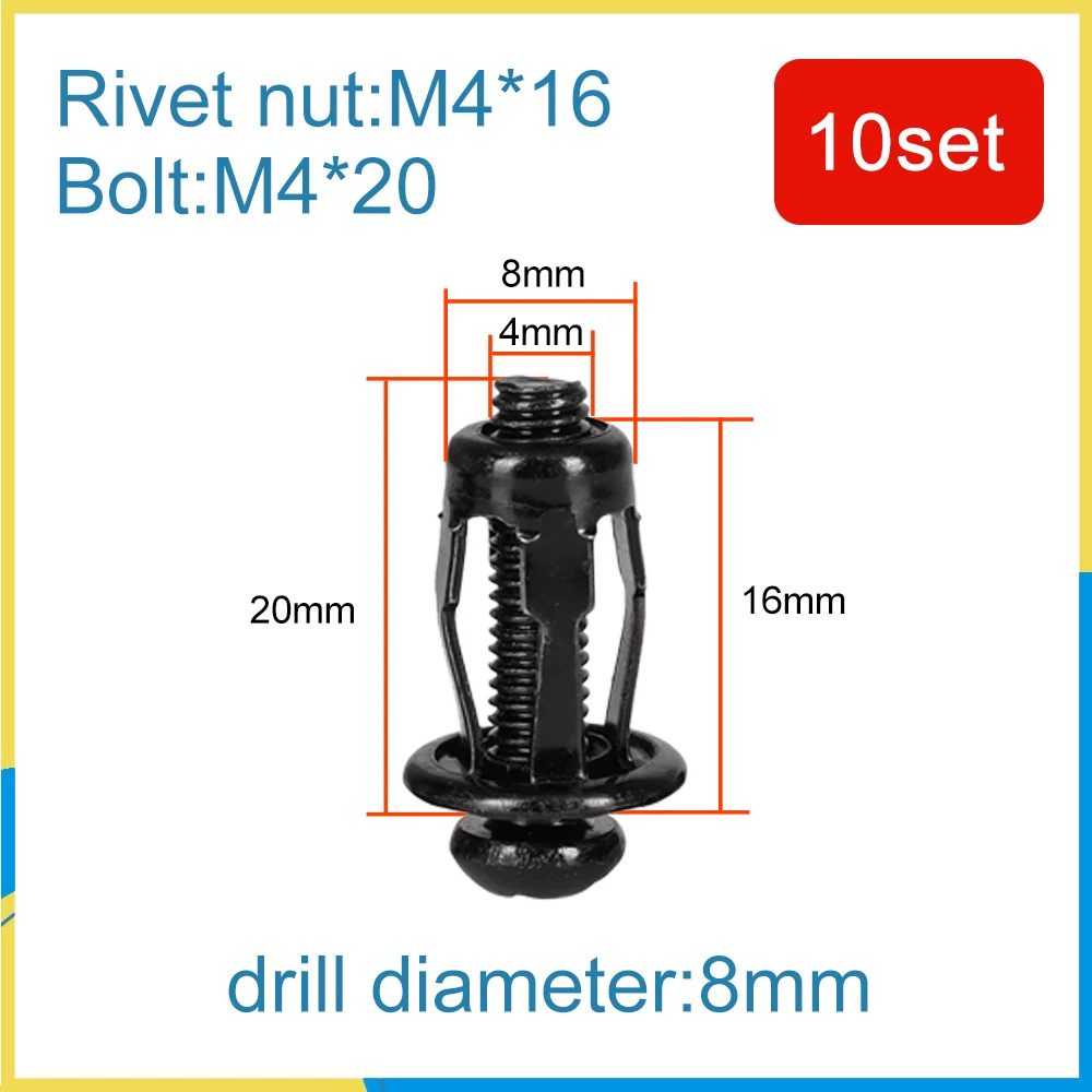 M4 M5 M6 M8 Petal Rivets Nut Carbon Steel Lock Nut Bolt Hollow Iron Aluminum Rivet Gun Riveter Fixed Screw For Car License Plate
