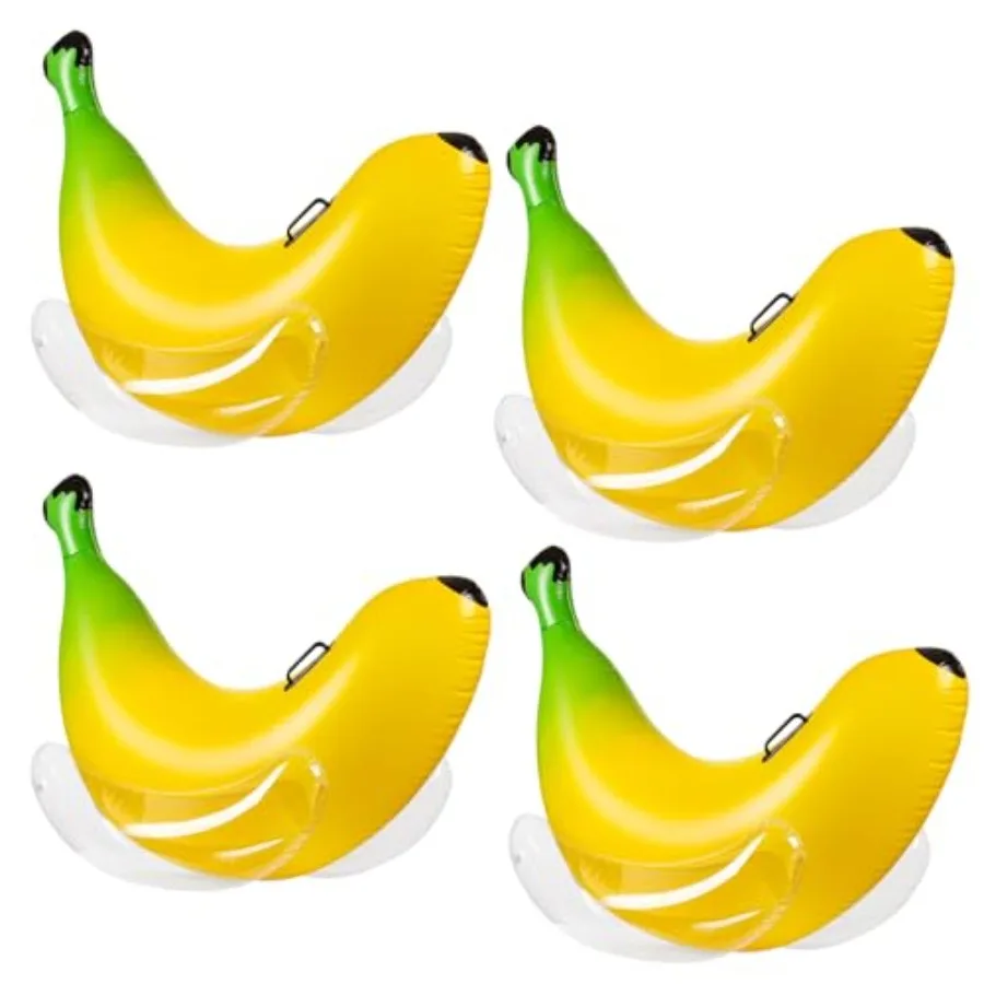 

Ride-on Inflatable Banana Pool Float for 1-2 Persons, Yellow PVC, Durable Stable for Pool and Beach Activities, Party Decoratio