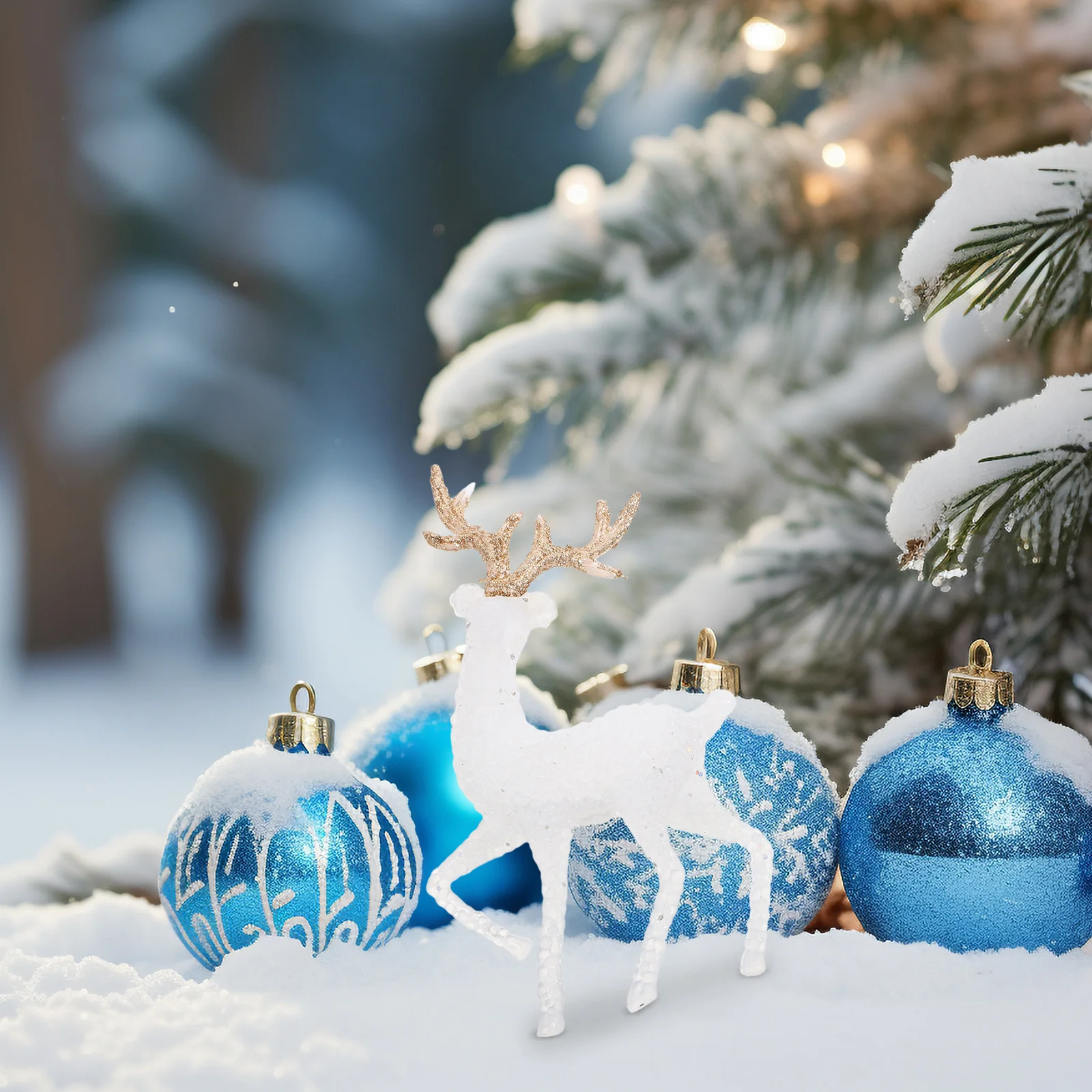 

6Pcs Christmas Reindeer Elk Statues Plastic Decorations Adorable Xmas Deer Party Table Crafts Elk Statues Home Decor