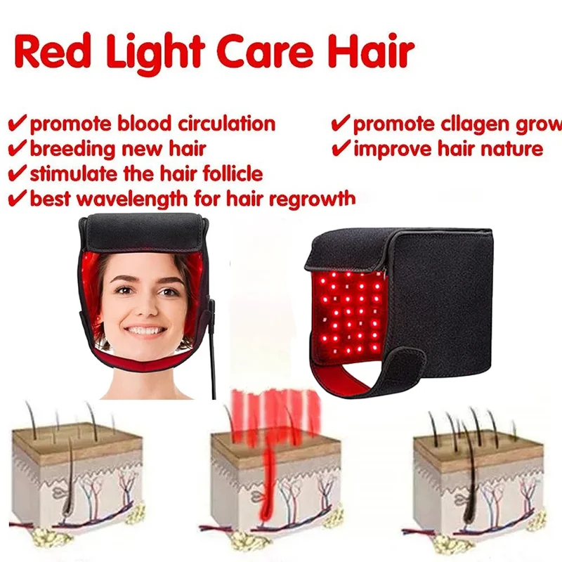 Capuchon de croissance des cheveux à LED infrarouges, 660nm, 850nm, thérapie à la lumière rouge, anti-chute de cheveux, cuir chevelu relaxant, soins capillaires, 215 pièces