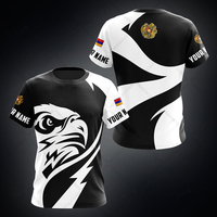 Custom Name Armenia Emblem Eagle Graphic T-shirts Unisex Summer Casual Fast Dry O-neck Tees Loose Cool Daily Streetwear Tops