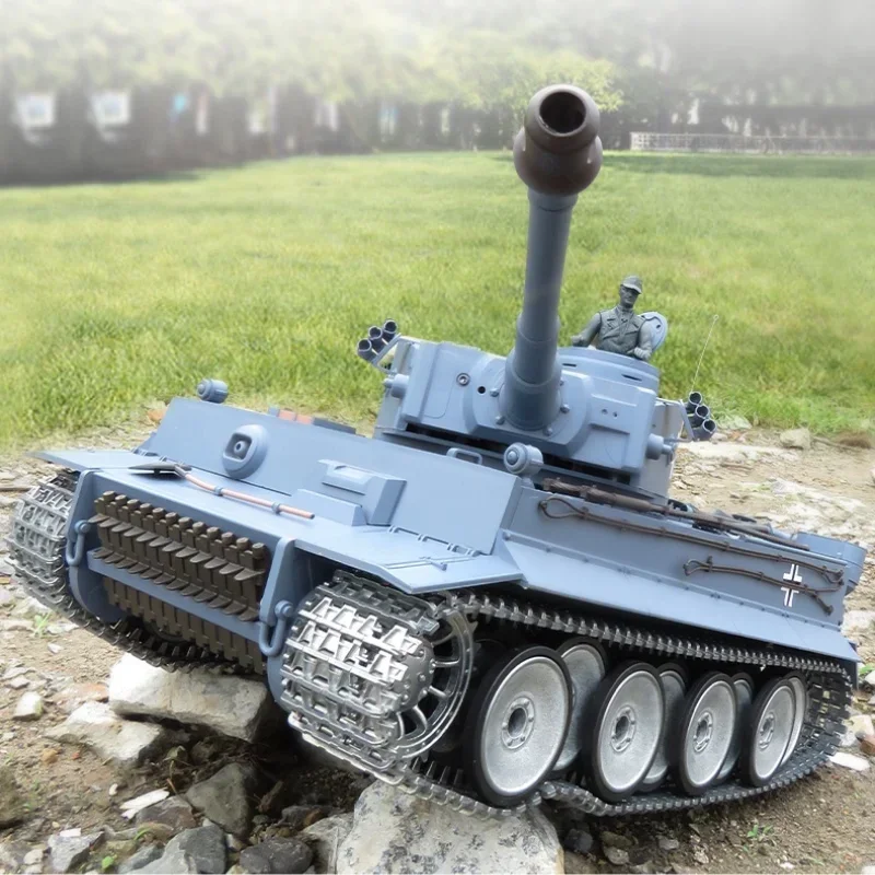 Henglong Tiger Style German Tank Metal Track Type Off-road Alloy Combat Shooting Model Children's Toy