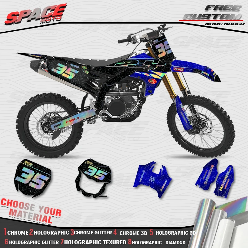 SPACE MOTO Custom Motorcycle Graphics Background Decals Stickers For YAMAHA 19-23 YZF250 18-22YZF450 19-22 WRF450 20-23 WRF250