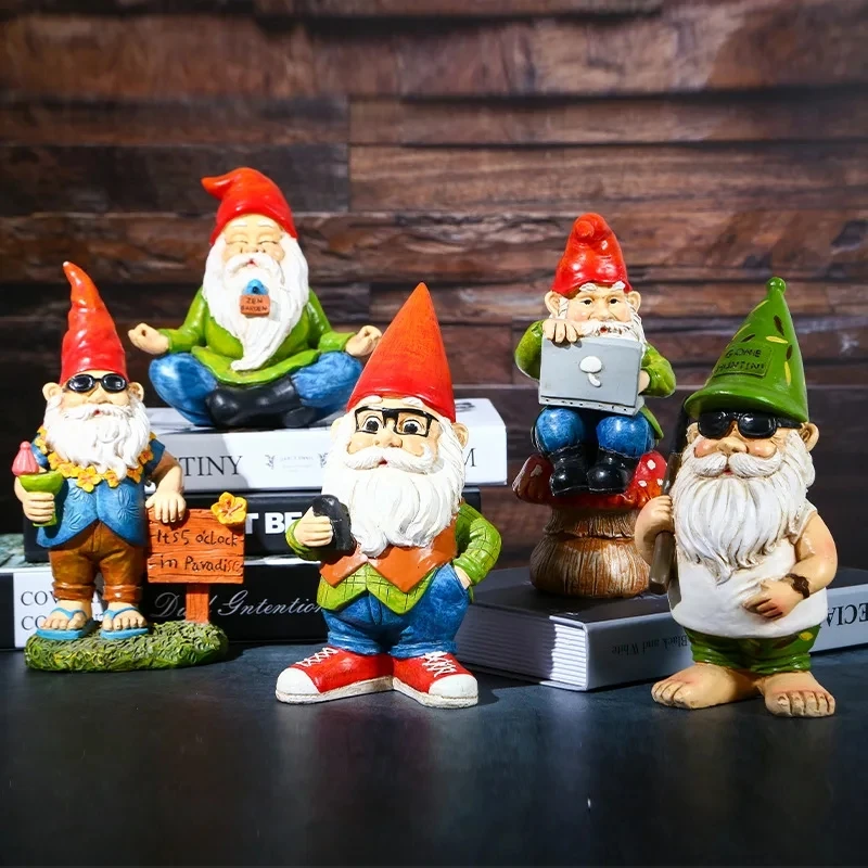 Cute Resin Zen Naughty Funny Dwarfs Store Statue Garden Gnome Decoration For  Home Office Desk Indoor Outdoor Pot Lawn Ornaments