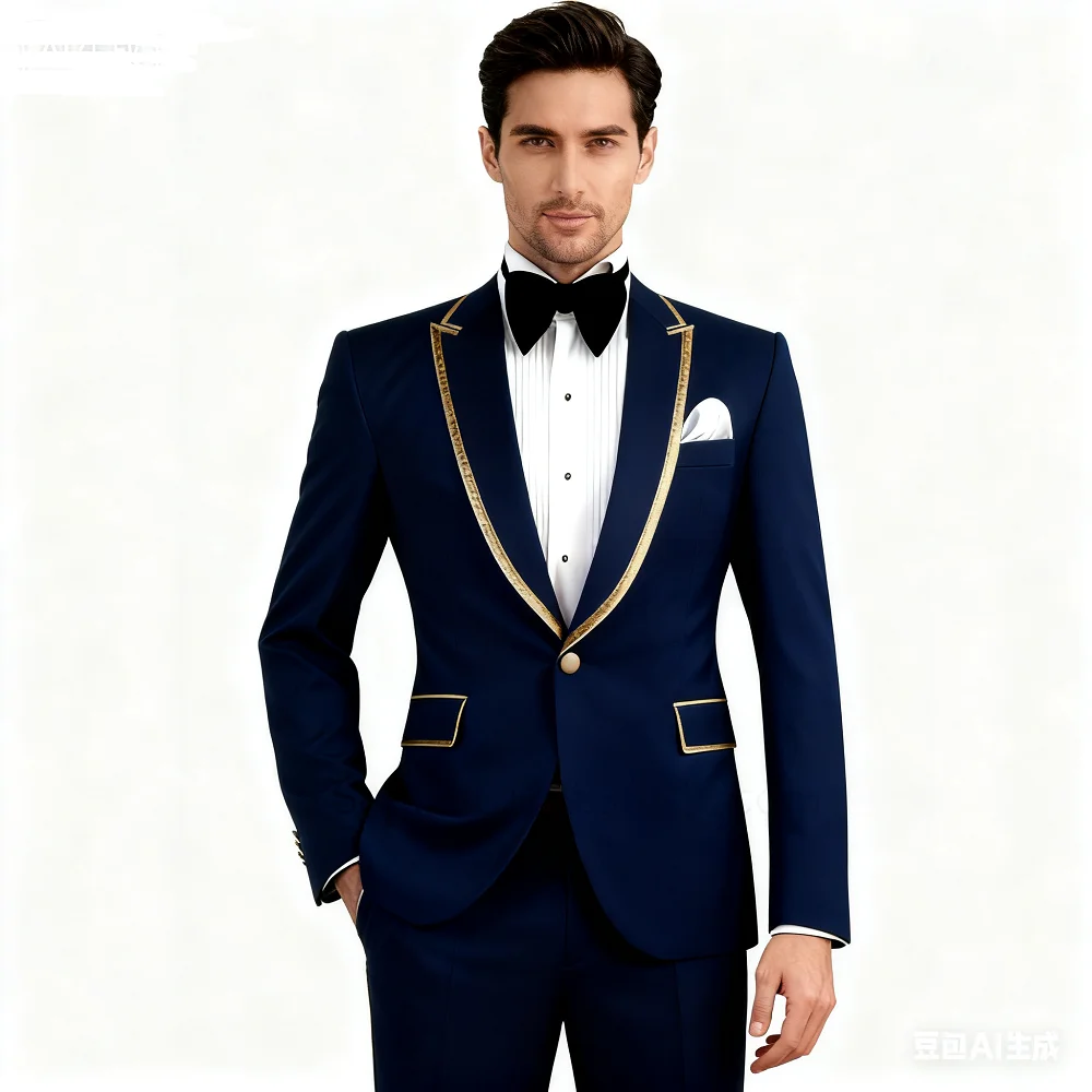 

Мужской двубортный костюм для курения Terno, формальный костюм Fino2 с лацканами, однотонный костюм цвета хаки для свадебного гостя, костюм из двух предметов для церемонии