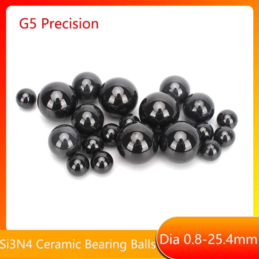 Silicon Nitride Ceramic Balls 0.8mm 1mm 1.2mm 1.5mm 1.588mm 2mm 2.381mm~25.4mm Si3N4 G5 Precision Ceramic Bearing Ball Bead