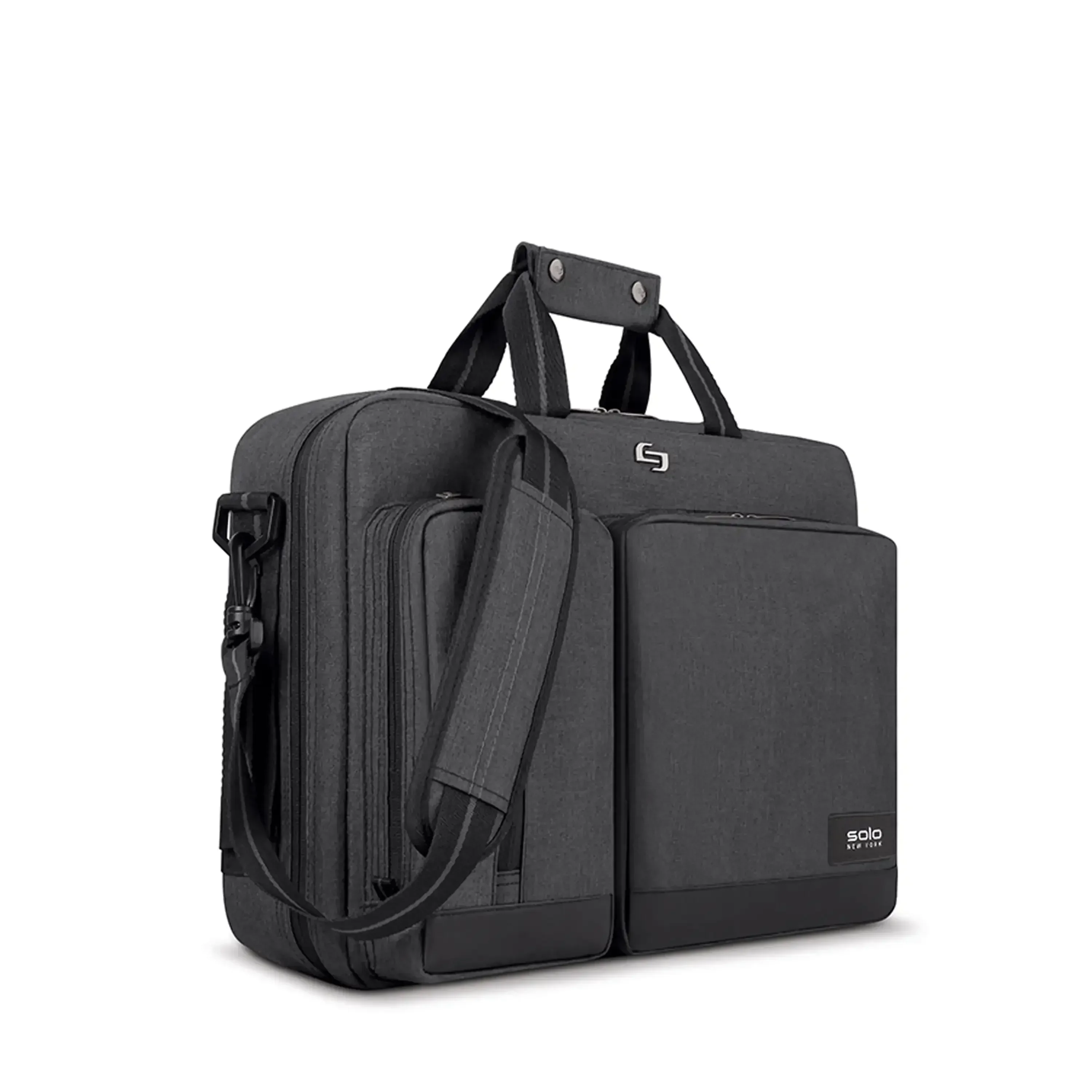 

Duane Hybrid Briefcase Backpack - Gray Laptop Tote, Convertible 15.6" Tablet Business Bag for Work & Travel