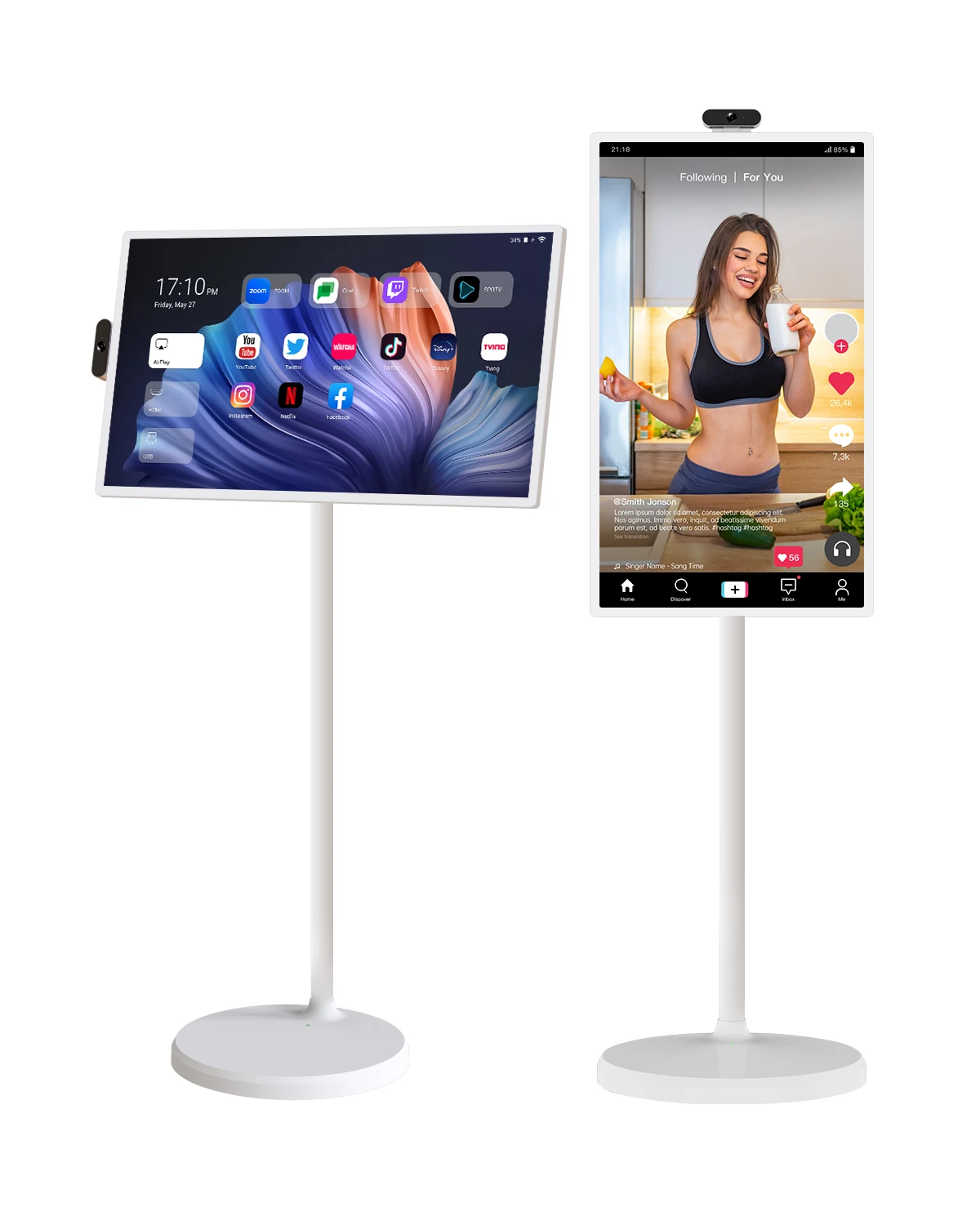 

LCD Fitness Display with Stand 32 inch Private Capacitive Touch Moving Screen 1920*1080 USB IPS