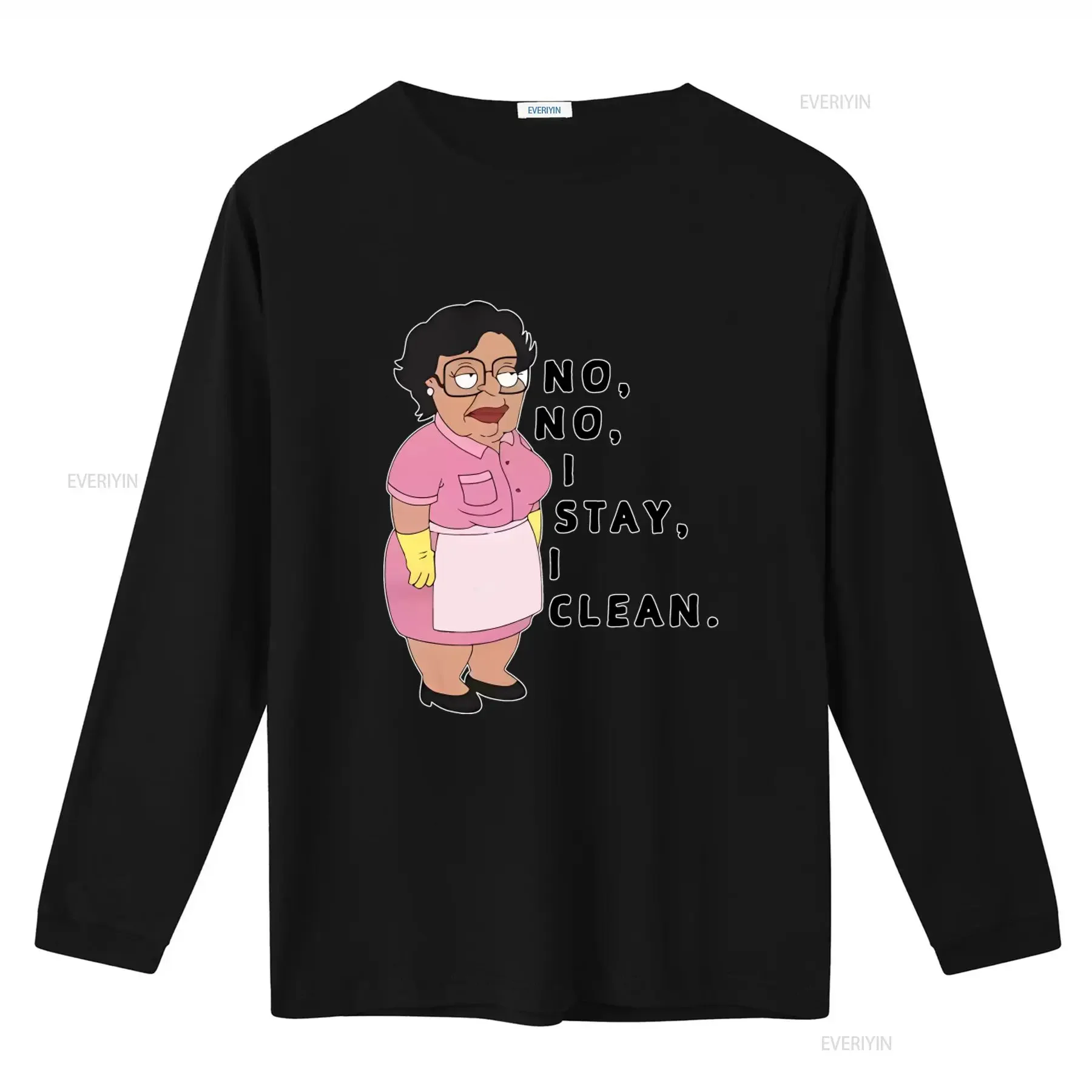 Consuela No I Stay Clean Maid Character T Shirt for Women Fashion Casual  vintage Washed Stretched Stylish Versatile