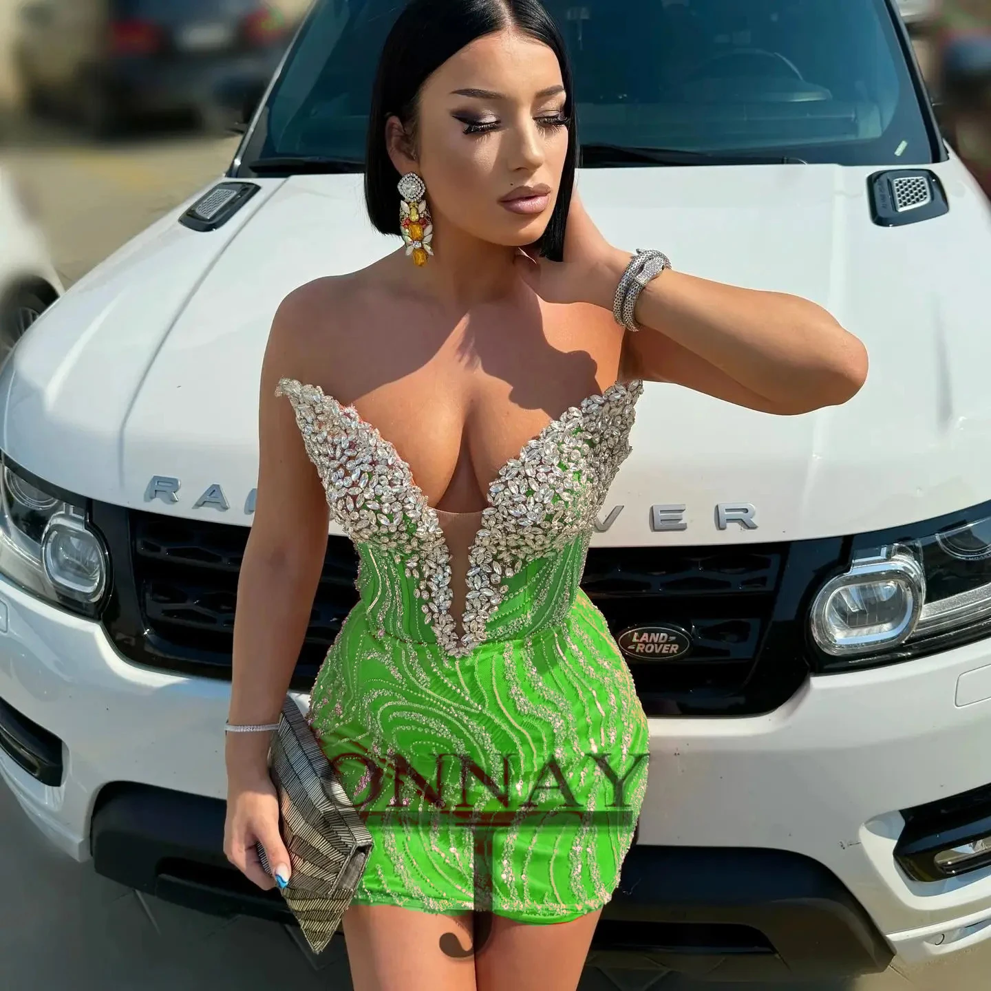 Customized Sexy Mini Homecoming Dresses for Teens V Neck Crystals Saudi Arabric Prom Evening Gown Plus Drop Ship 2513 image 4