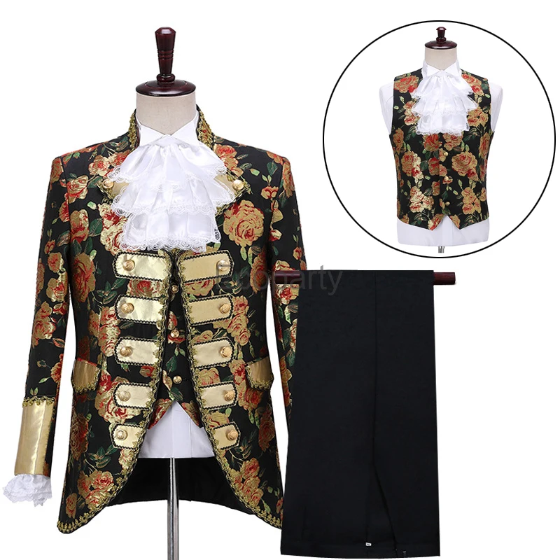 Disfraz de Cosplay de rey renacentista Medieval para hombres, conjunto de chaleco y pantalones de nobleza victoriana, ropa de actuación de escenario de Halloween