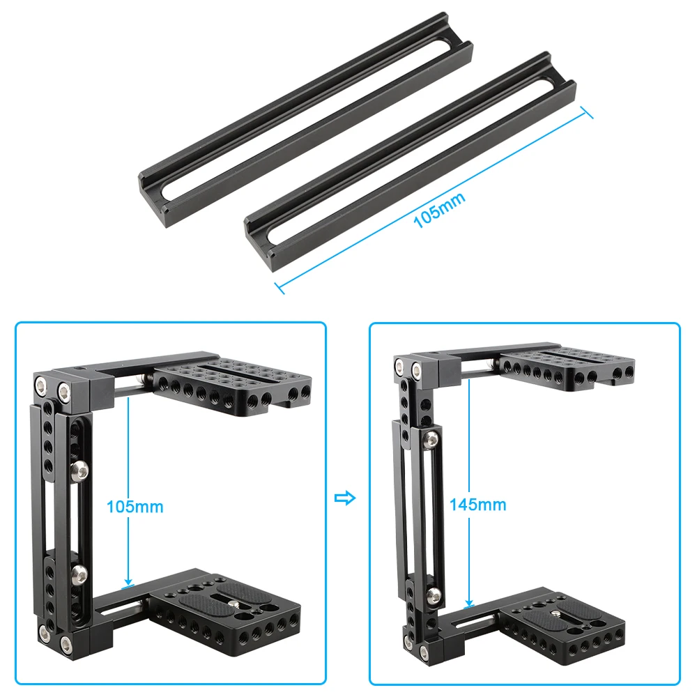 HDRIG Universal DSLR Camera Cage Dual-use Adjustable Cage Quick Release Kit With NATO Top Cheese Handle& NATO Wooden Handgrip