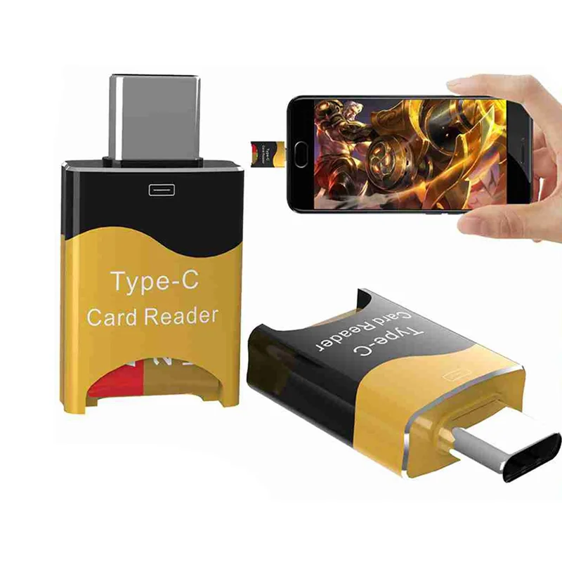 A13E-2PCS Tipe C Ke Micro-sd TF Card Reader Adaptor OTG Smart Memory Card Reader USB3.0 Flash Drive Adaptor untuk Smartphone