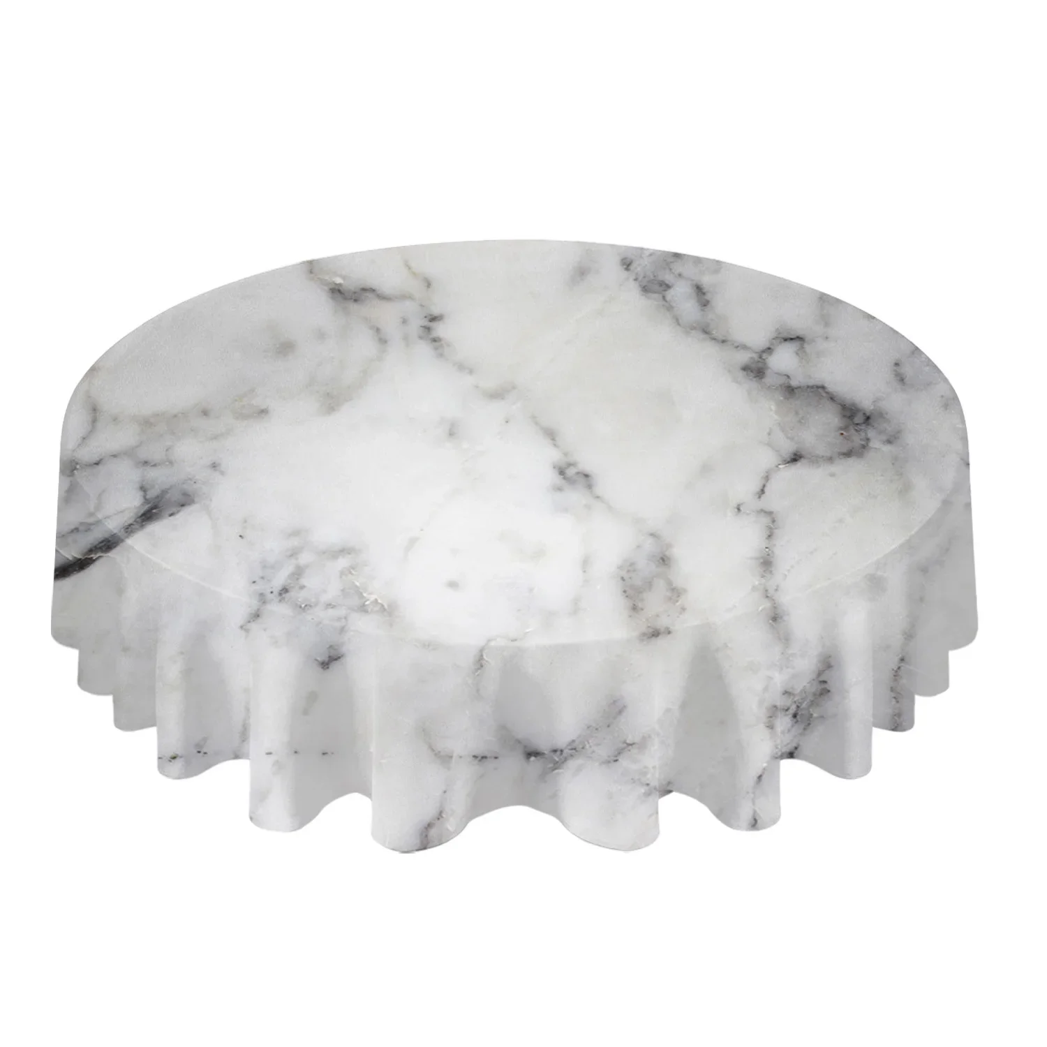 Marble Texture White Waterproof Tablecloth Tea Table Decoration Round Table Cover for Kitchen Wedding Party Home Dining Room