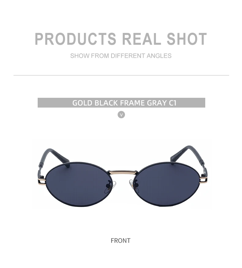 Kleine ovale Punk-Sonnenbrille für Damen 2026 – Luxusmarke, Vintage-Metallrahmen, trendige Sonnenbrillen für Damen, UV400-Schutz – Detail 15
