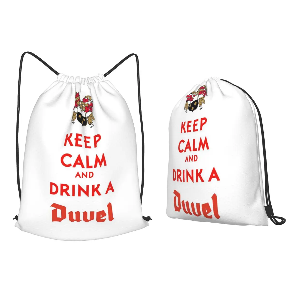 

Custom Duvels Logo Backpacks Fashion Drawstring Bags Sports Bag Book Bags for Man Woman School
