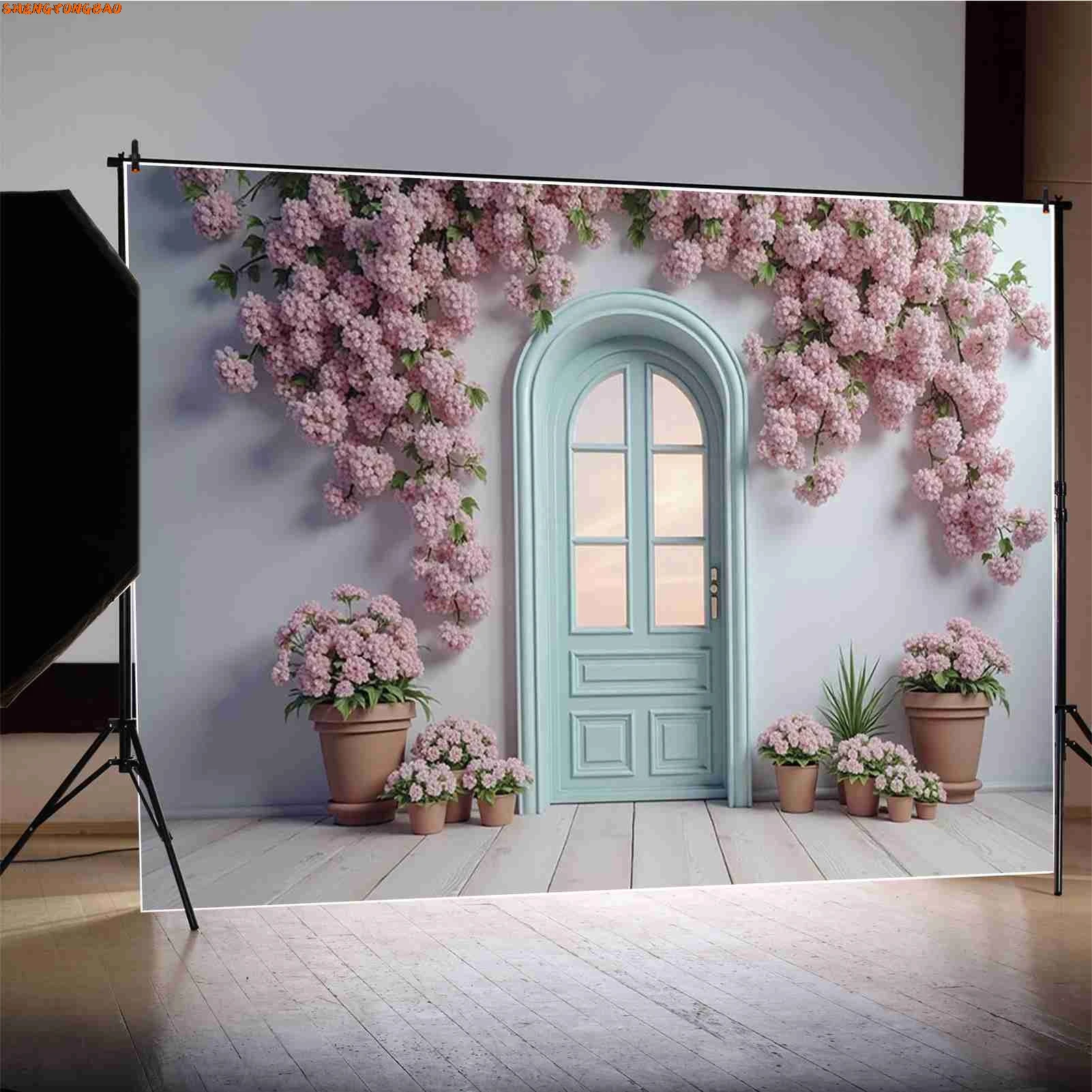 Wisteria Hanging Flowers Birthday Wedding Decoration Background Flower Balloon Curtain Arch Photography Studio Backdrop