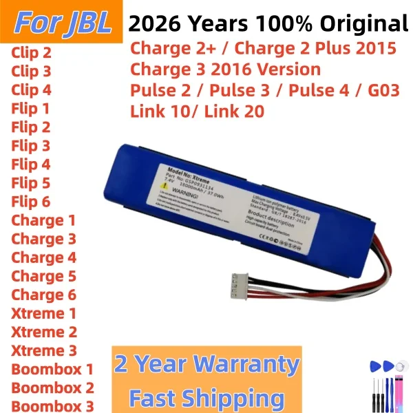 2026 New Original Player Speaker Battery For JBL Xtreme Boombox Clip Charge Flip Pulse 6 5 4 3 2 1 G03 Link 10 20 Bateria+Tools