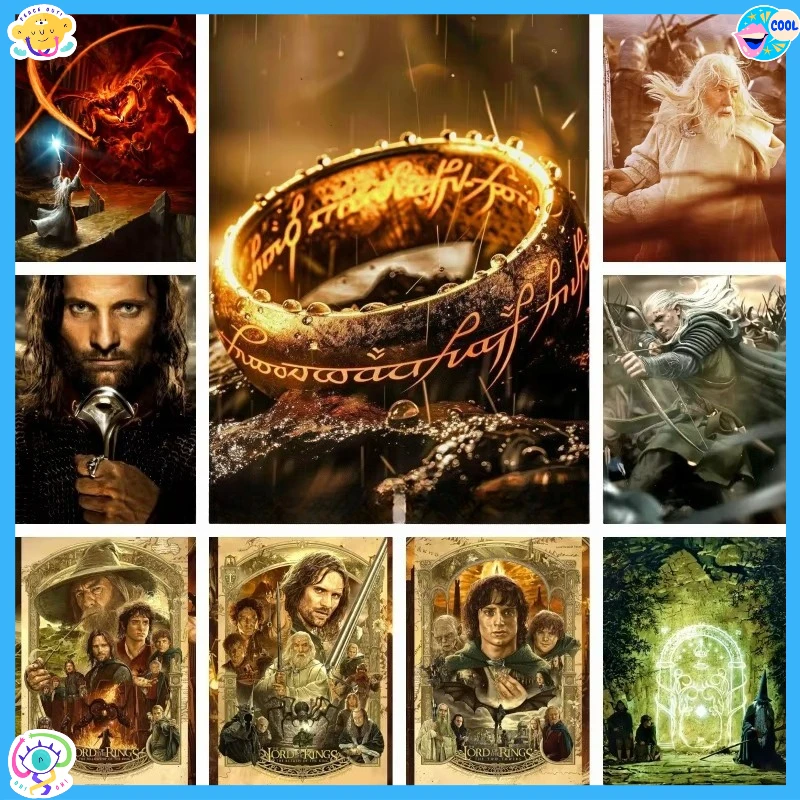 Pintura de diamante 5D de magos y el Señor de los Anillos, mosaico de diamantes redondo/cuadrado completo, arte DIY para habitación, Bar, cafetería, decoración de pared, regalos