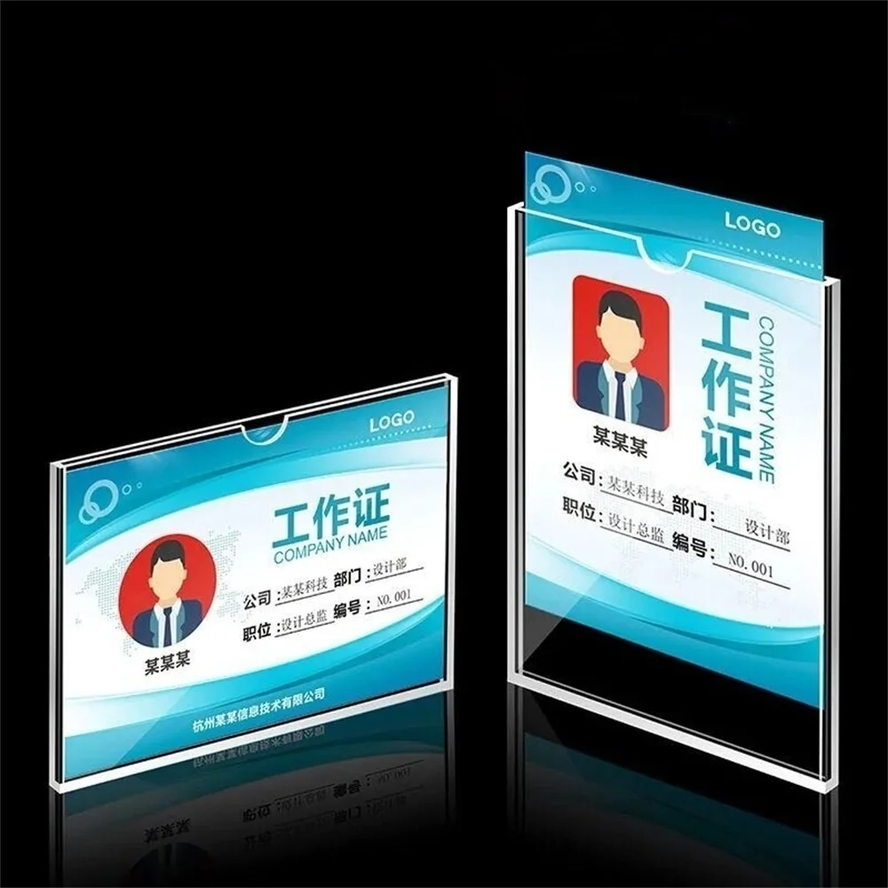 

Acrylic Sign Holder Display Frame Name Card Label Holder Menu Paper Poster Frame