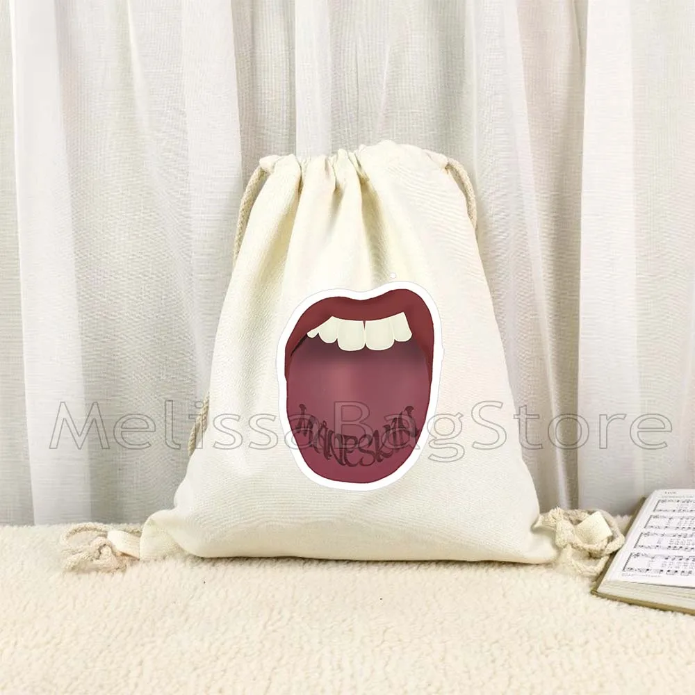 Maneskin Damiano David Italia Music Band MAMMAMIA Victoria Damian Canvas Drawstring Backpack Bags Sports Gym Sackpack String Bag
