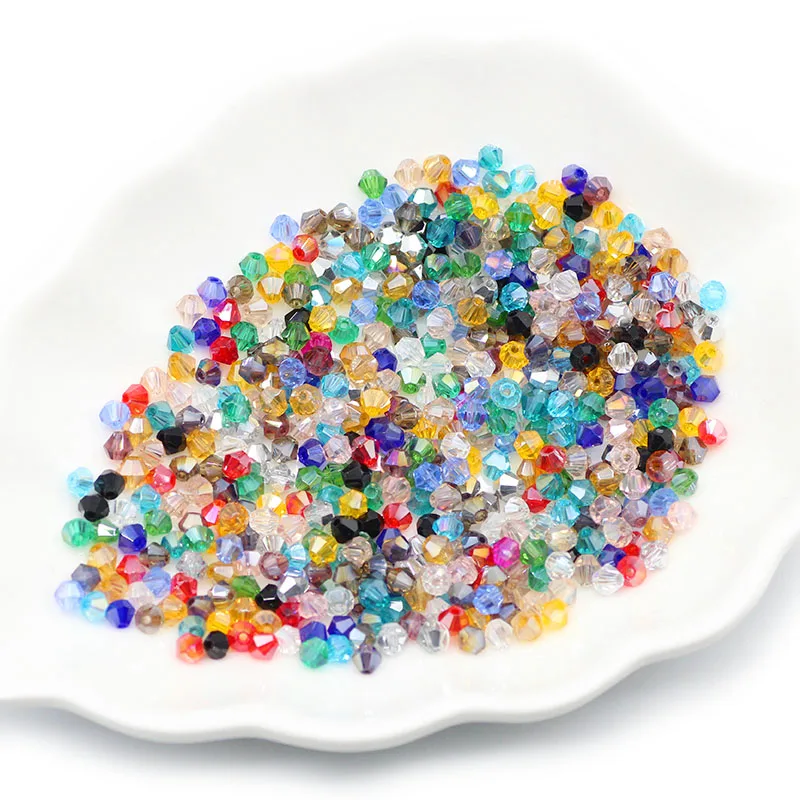 AB Color Bicone 4 mm österreichisches Kristallglas, lose Distanzperlen für Schmuckherstellung, DIY-Ergebnisse, Halsketten, Armbänder, Zubehör