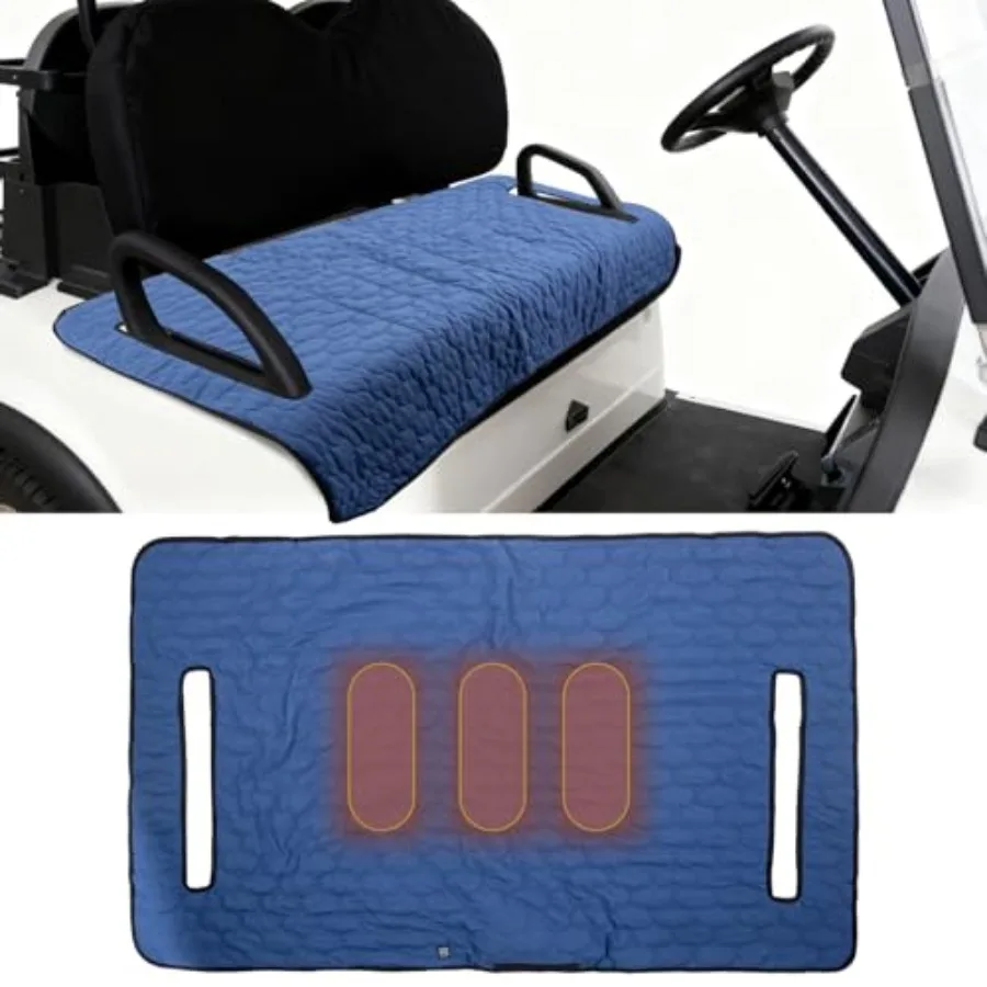

TUYU Heated Golf Cart Seat CoverNon-Slip Winter Golf Cart Seat Warmer Towel Blanket for 2-Person Seats Club Car Golf Cart Acces