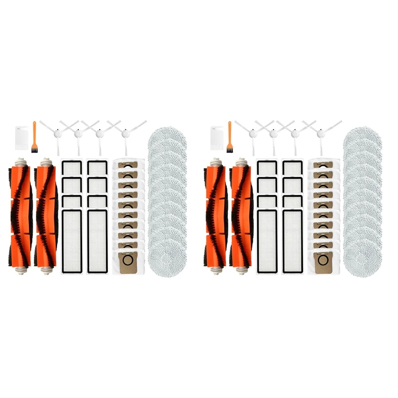 

2Set Main Side Brush Filter And Mop Cloth Replacement Accessories For XIAOMI Mijia B101CN All-In-One Robotic