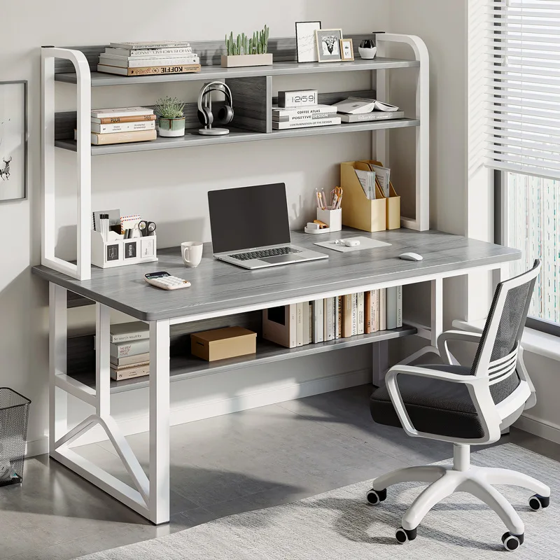 

The product is simple and stable rectangular game computer desk, wooden material, and steel legs for bedroom.