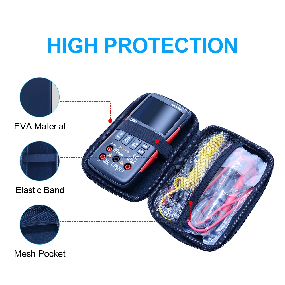 Imagem -02 - Xin Tester Multímetro Hard Eva Tool Case Mesh Carry Storage Bolsa Waterproof Leather Pouch Box 152x85x45 mm 6x3.4x 1.8in