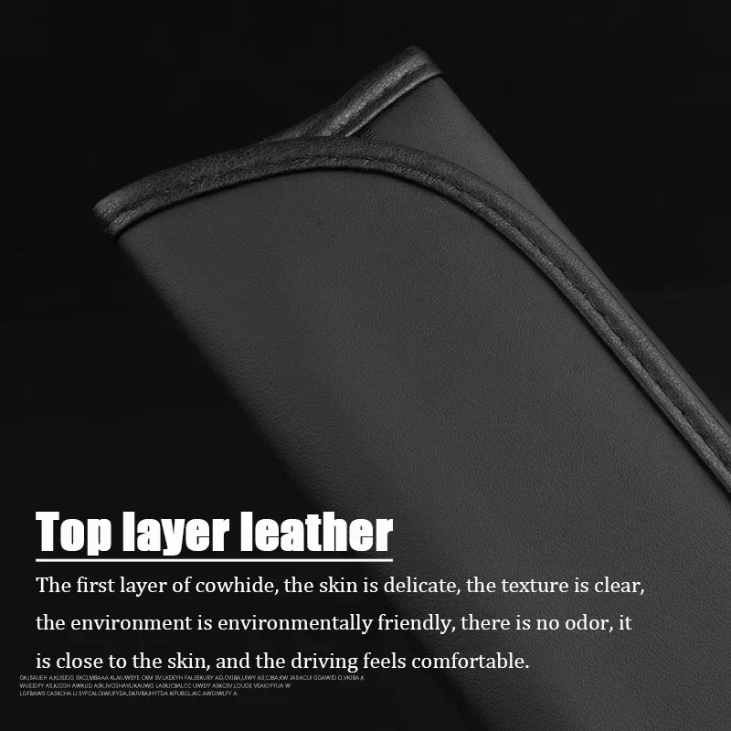 2Pcs Car Seat Belt Leather Safety Belt Shoulder Cover For Volkswagen VW Rline R Line Badge Golf POLO Car Accessories