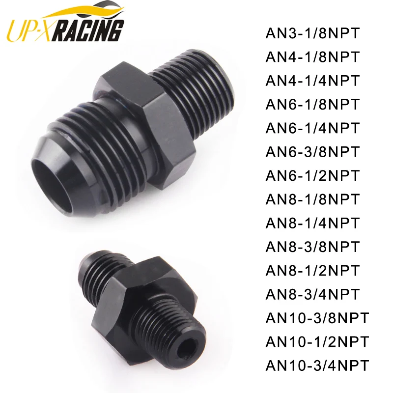 

Male AN6 AN8 AN10 -6AN 8AN 10AN 1/4 NPT 1/8 NPT 3/8NPT Straight Adapter Flare Fitting auto hose fitting Male Oil cooler fitting