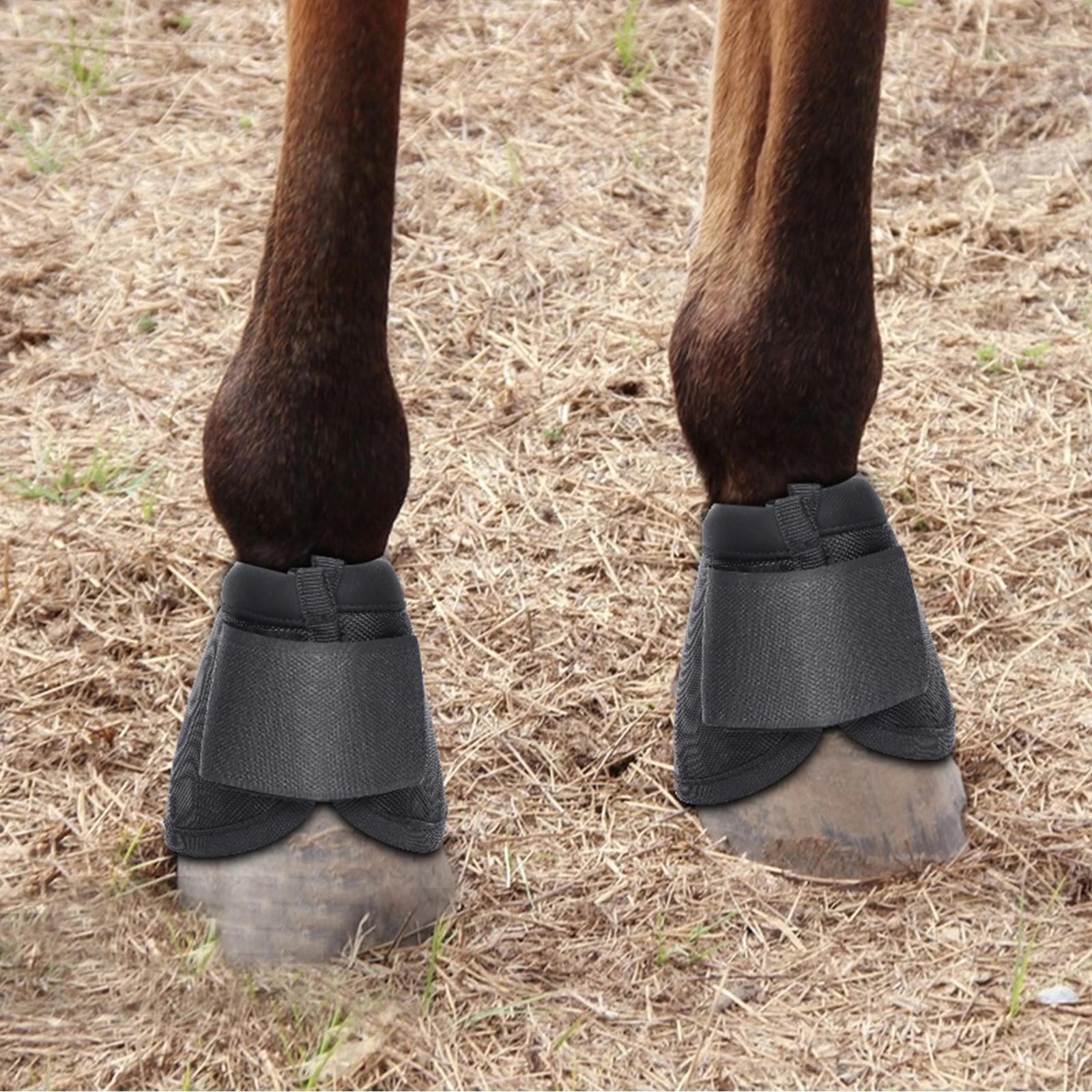 Botas de campana de caballo, protectores de pies de caballo, protección superior, durabilidad y comodidad, equipo ecuestre, 2 piezas