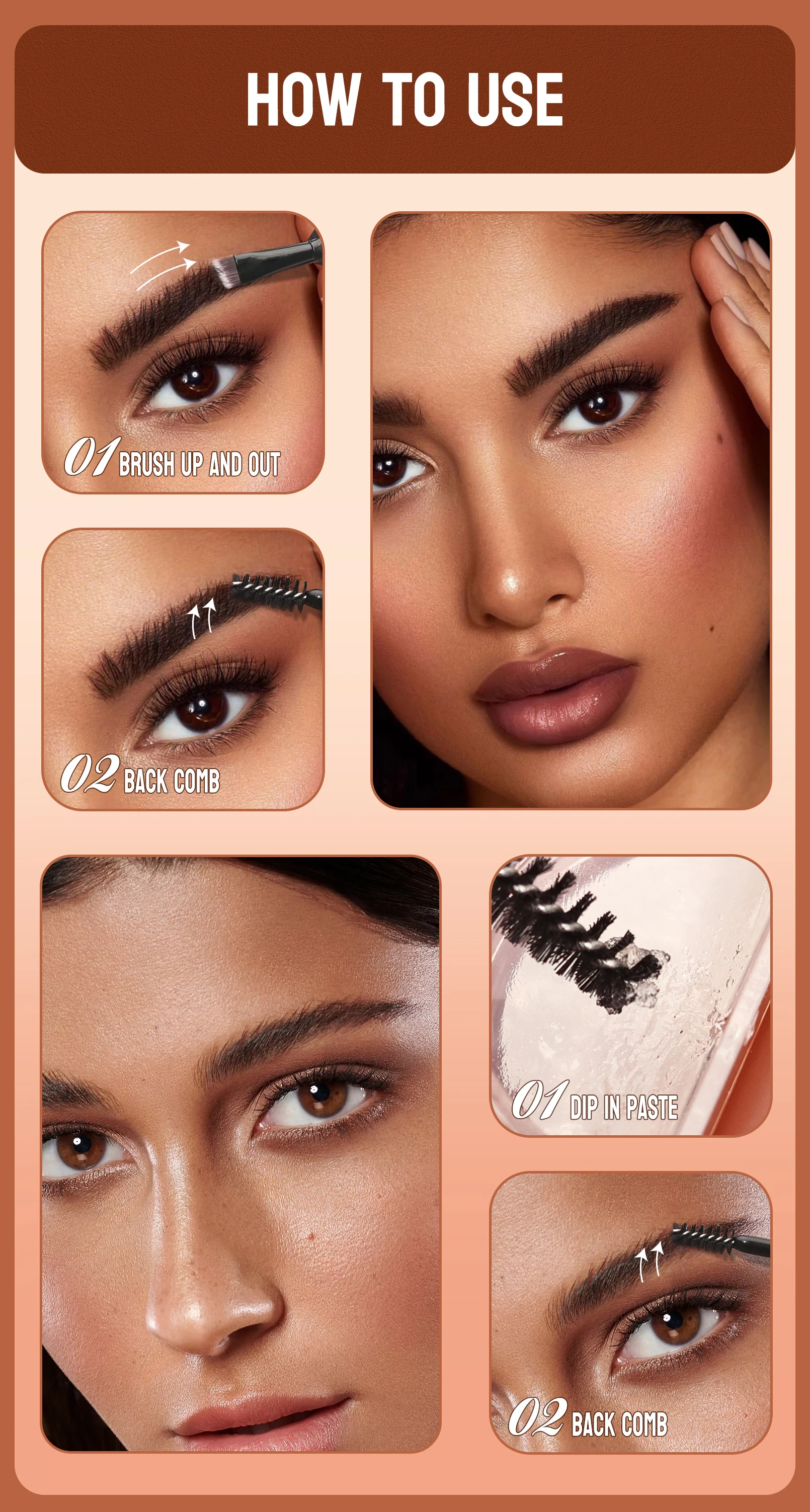 Kit de teinte de teinture pour cils et sourcils 2 en 1, imperméable, séchage rapide, longue durée, noir/marron, Kit de cosmétiques pour améliorer les sourcils