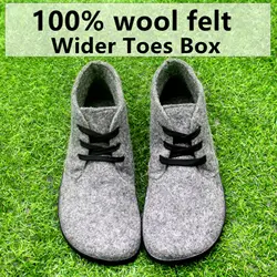 tonglepao Natural 100% wool barefoot boots for women and men boots  Zero Drop Wider Toes Box