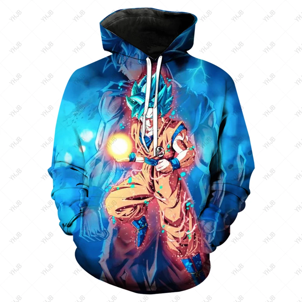 Dragon Ball 3D Digital Printing Hoodie Cartoon Anime Hooded Sweatshirt Wukong Loose Type Youth Popular Daily Casual Style