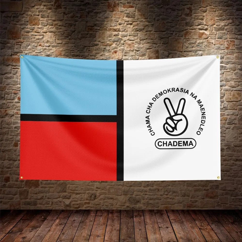 3X5Ft Tanzania Party for Democracy and Progress Chadema Flag Polyester Digital Printing Banner For Decor