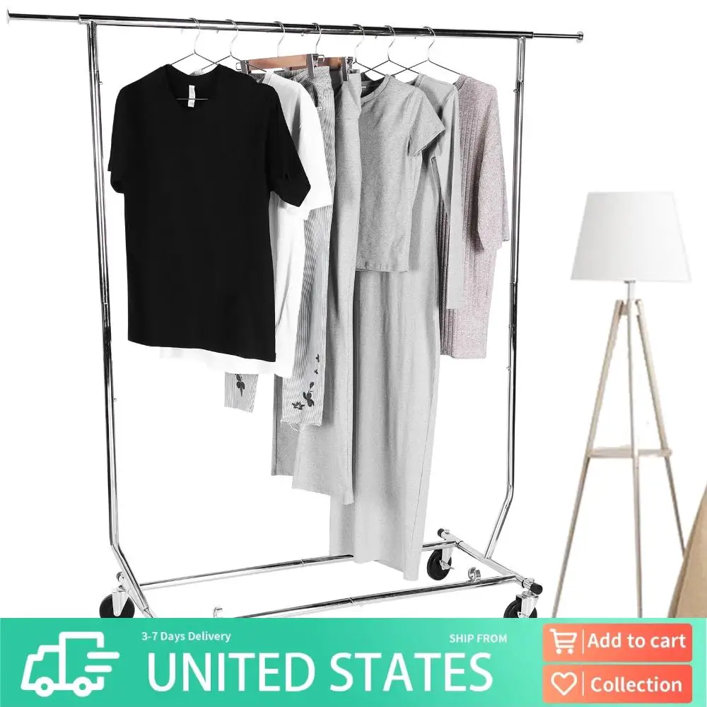 

Регулируемая вешалка для одежды на колесиках с прочными колесами, вешалка для одежды, портативный шкаф, вешалка для гардероба для спальни, прачечной, гостиной