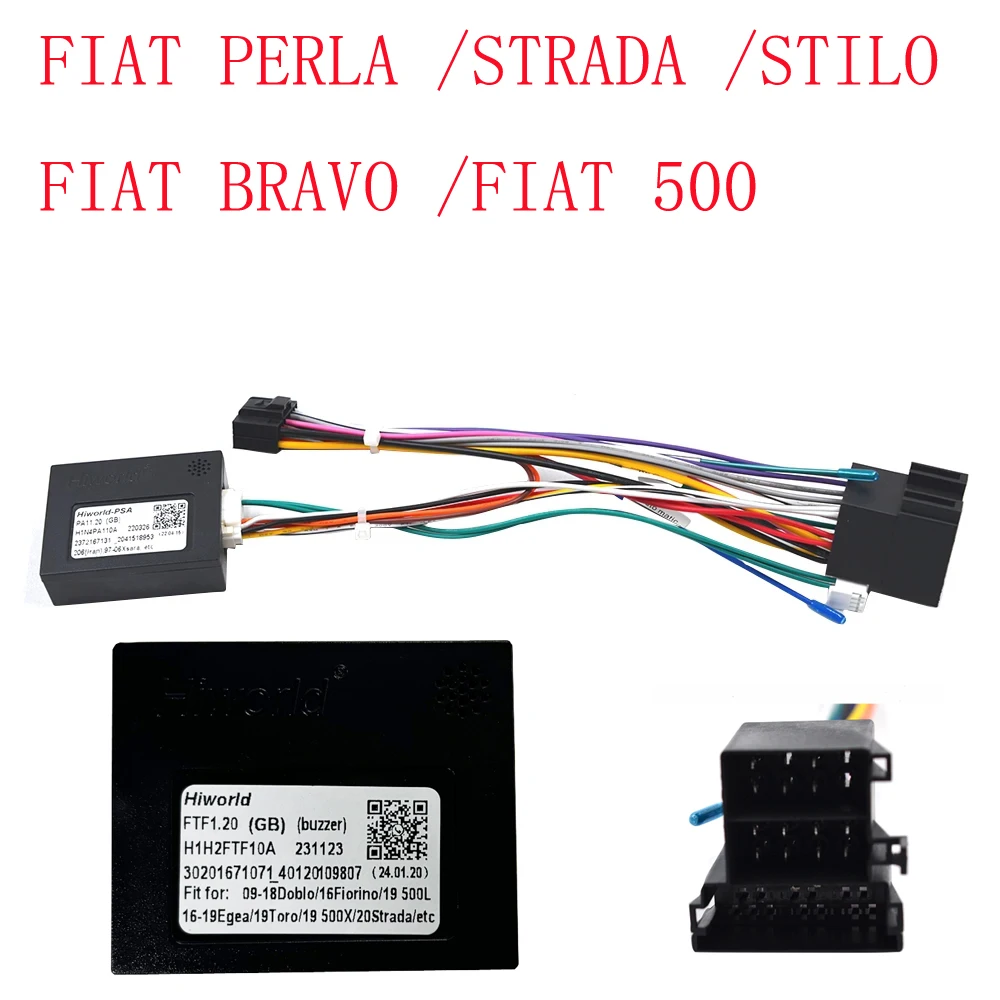 

Car 16pin Wiring Harness Adapter Canbus Box Decoder Android Radio Power Cable For Fiat 500 BRAVO PERLA Fiorino Strada Stilo