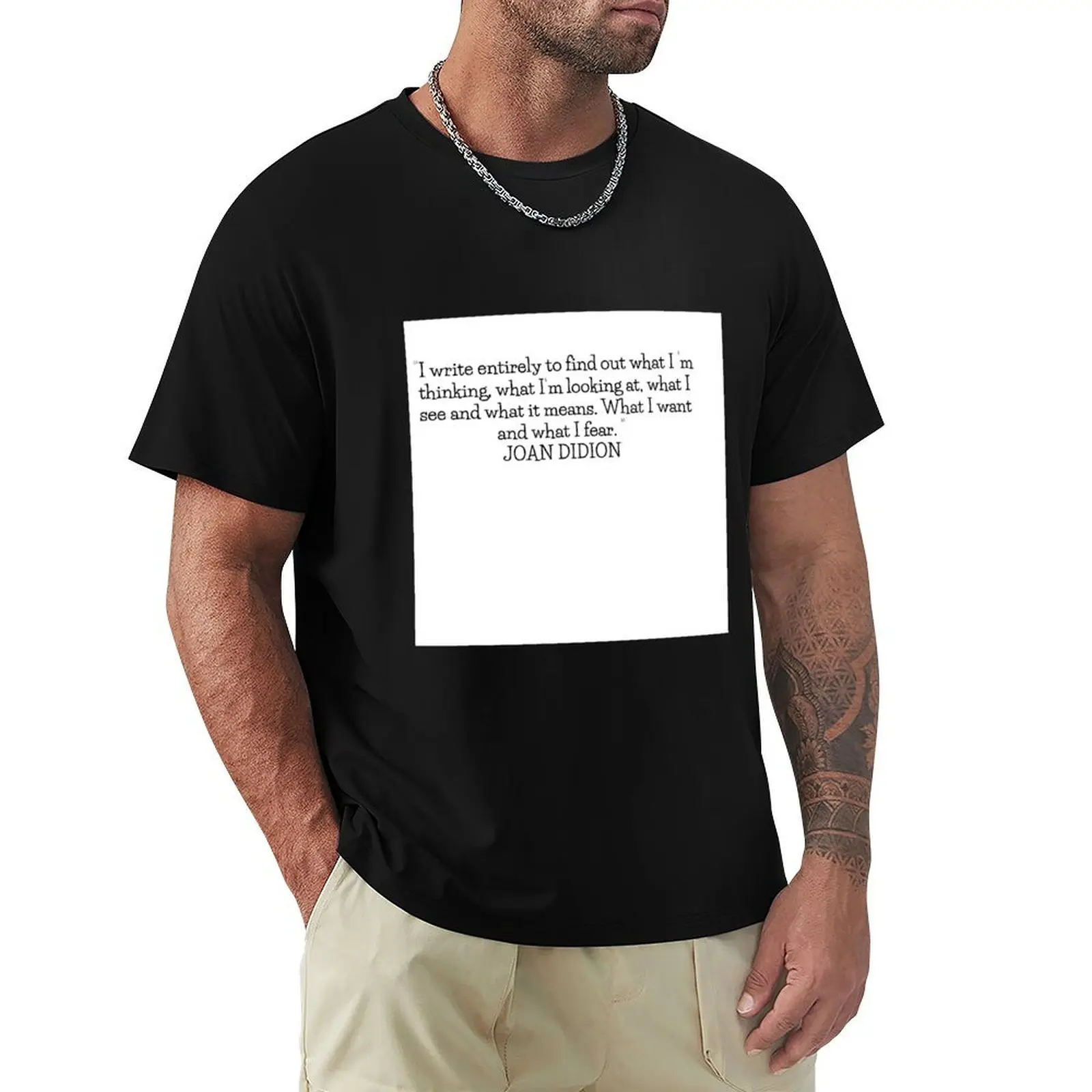 

JOAN DIDION T-Shirt cotton man t-shirts Personalized t-shirt men workout shirt