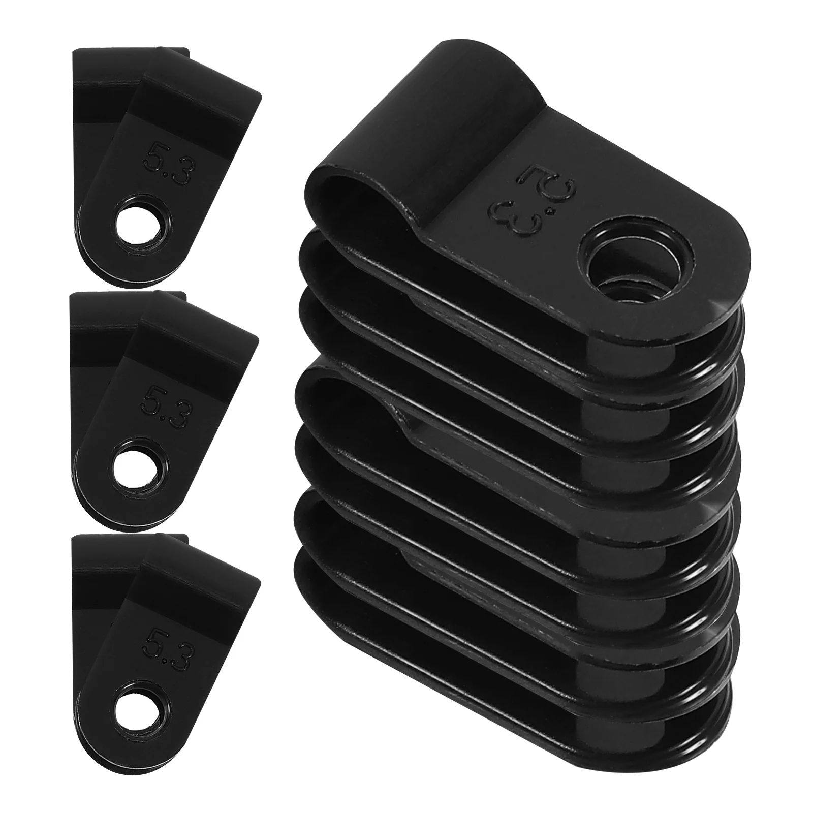 

1000pcs Cable Clips Wire Management Black 5 3R Type Small Clamps Cord Organizer Home Office Electrical Wiring Solution
