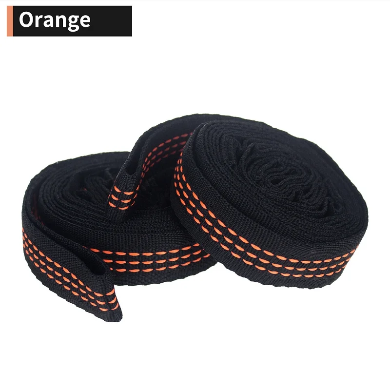 2 Pieces/set of Hammock Straps 5 Rings High Load-bearing Bartacks for Outdoor Hammock Reinforcement Straps