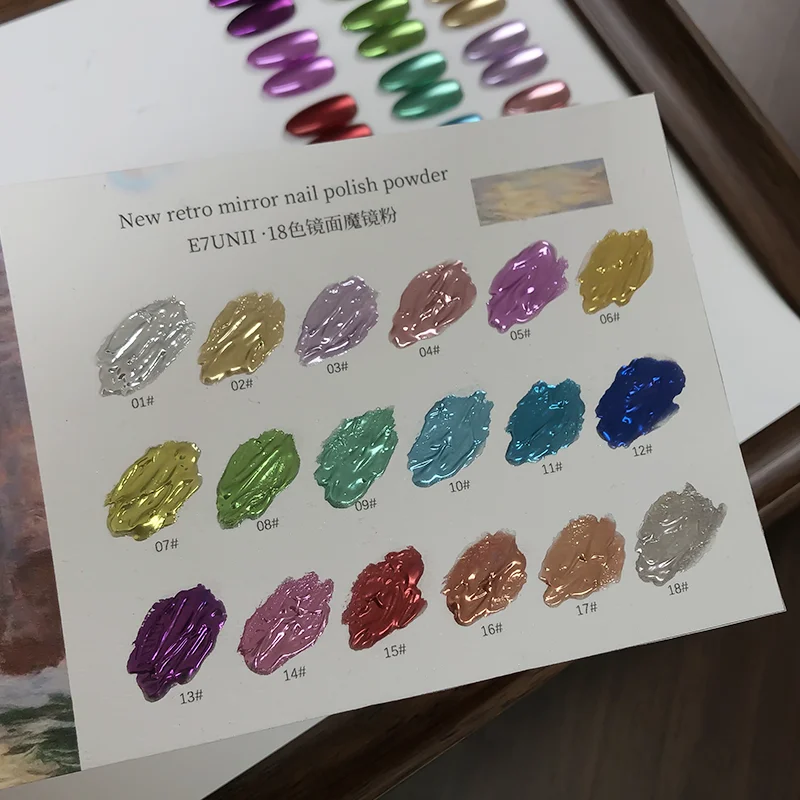 Nail Magic Mirror Powder Multicolor Metal Chrome Mirror Nail Glitter Paint Nail Art Creation