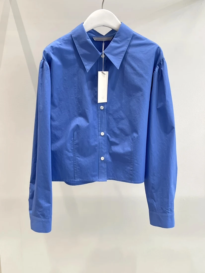 

Женская рубашка с эффектом похудения, укороченная, весна-осень, Dongda Gate 2026, новая модная универсальная модель на пуговицах с длинным рукавом